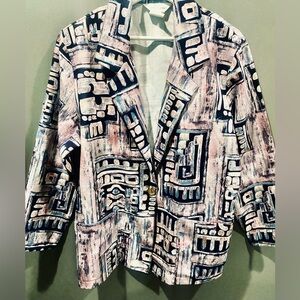 Blair Boutique Vintage Geometric Pattern  Blazer Size L